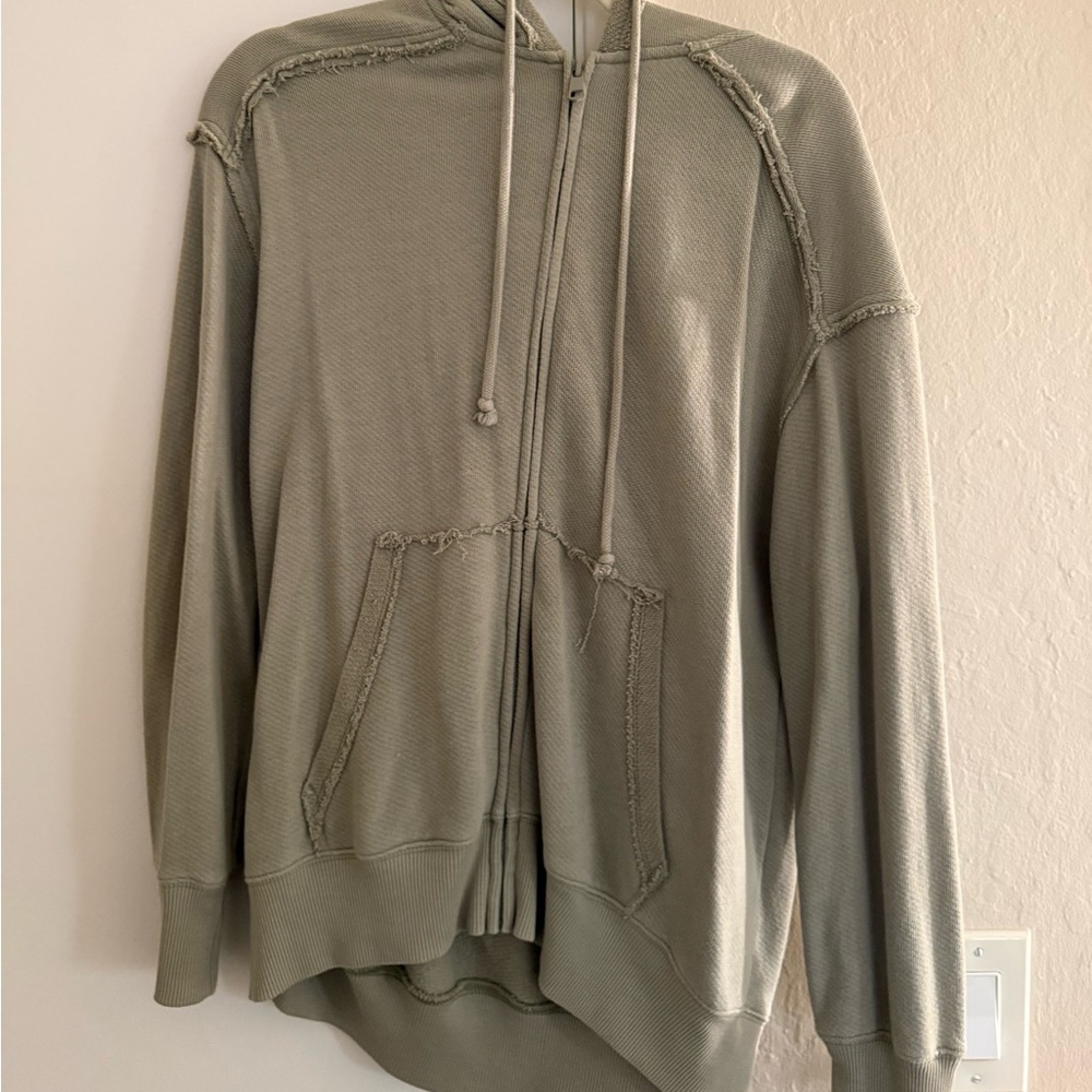 American Eagle Outfitters Olive Zip-Up Sweater - Picture 2 of 6